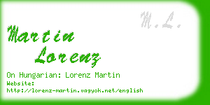 martin lorenz business card